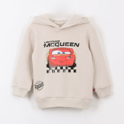 Polerón Cerrado Niño Hoodie Rayo McQueen Cars Beige Disney