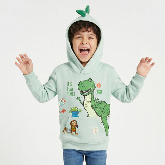 Polerón Cerrado Niño Hoodie Rex Toy Story Verde Disney - Polerones Chile | The Brands Club cl