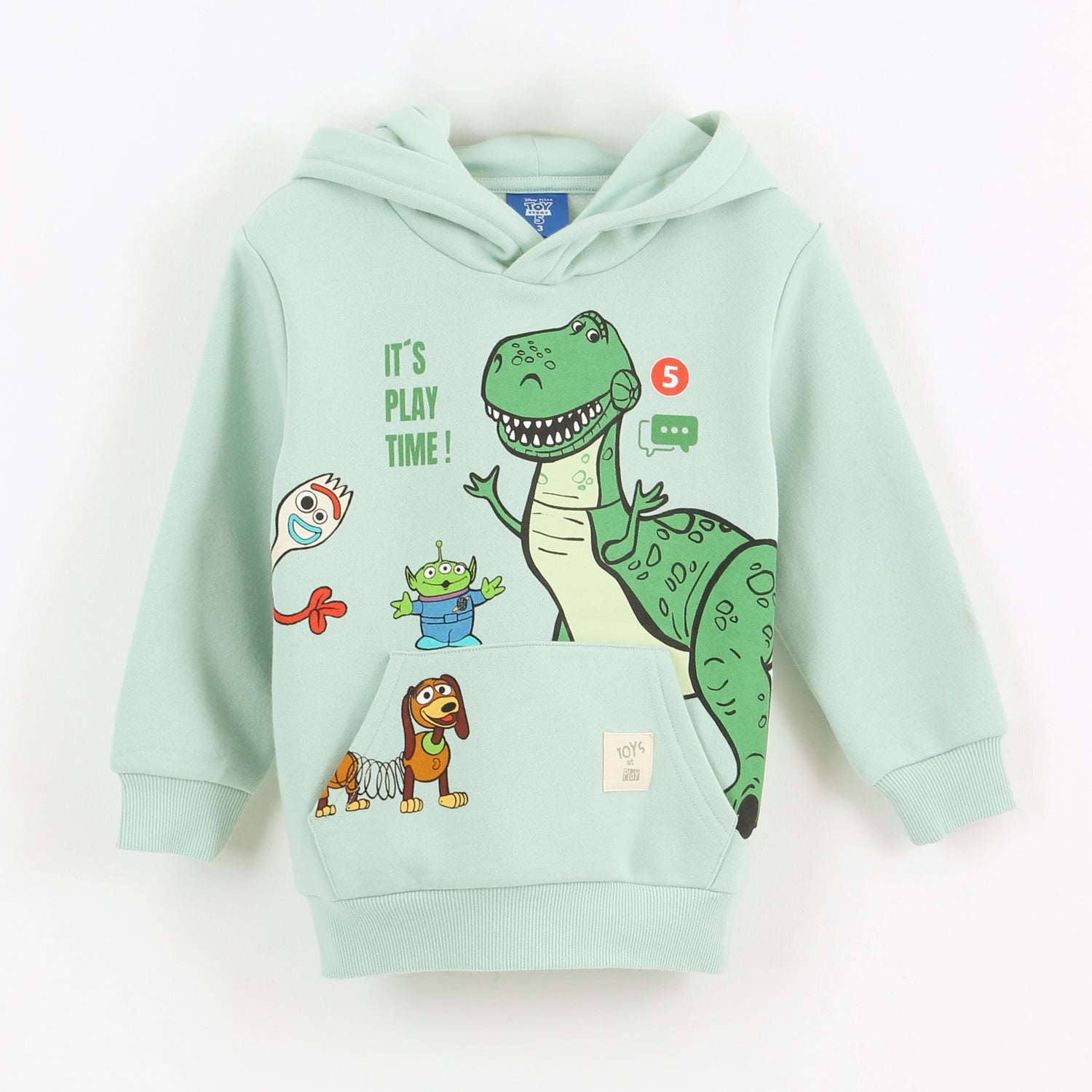 Polerón Cerrado Niño Hoodie Rex Toy Story Verde Disney - Polerones Chile | The Brands Club cl