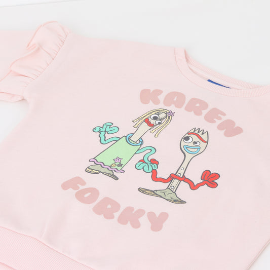 Polerón Cerrado Niña Vuelos Forky Toy Story Rosado Disney - Polerones Chile | The Brands Club cl