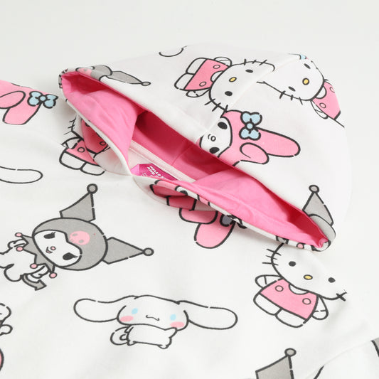 Polerón Cerrado Niña Hoodie Full Print Blanco Hello Kitty - Polerones Chile | The Brands Club cl