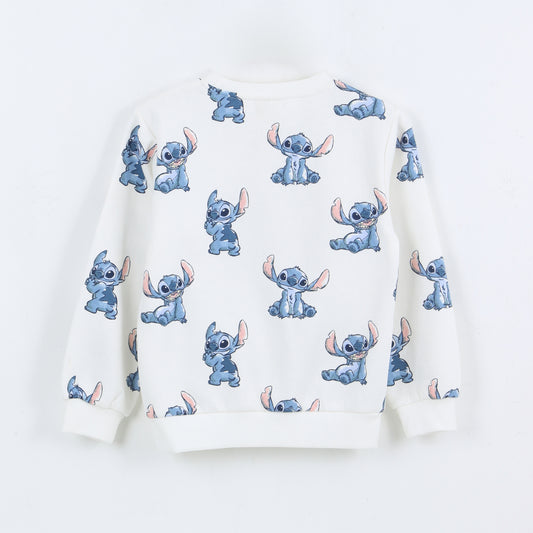 Polerón Cerrado Niña Full Print Lilo & Stitch Blanco Disney - Polerones Chile | The Brands Club cl