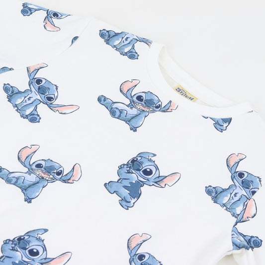 Polerón Cerrado Niña Full Print Lilo & Stitch Blanco Disney - Polerones Chile | The Brands Club cl