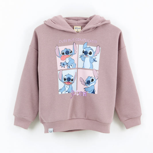 Polerón Cerrado Niña Hoodie Mosaico Lilo Stitch Rosa Disney - Polerones Chile | The Brands Club cl