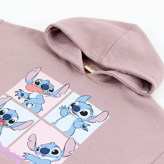 Polerón Cerrado Niña Hoodie Mosaico Lilo Stitch Rosa Disney - Polerones Chile | The Brands Club cl