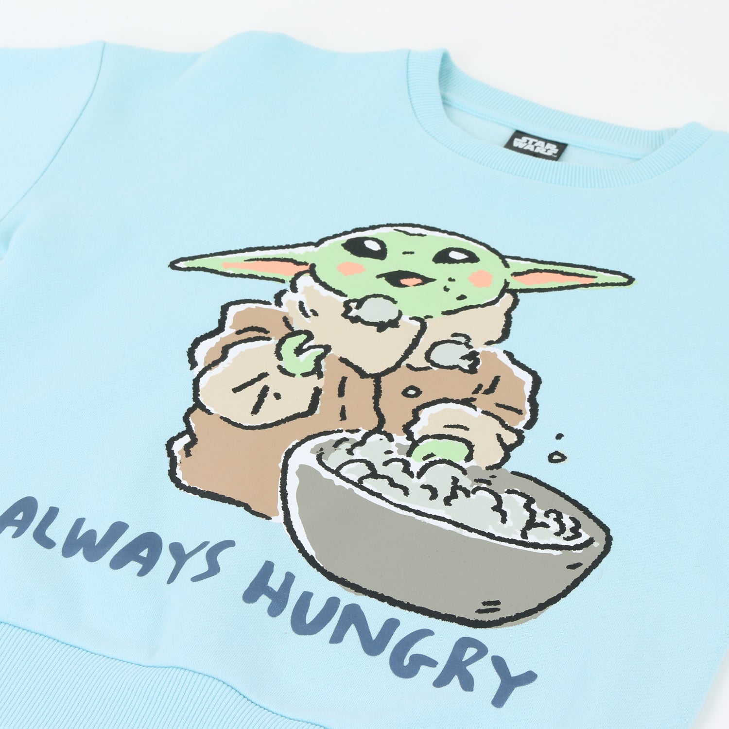 Polerón Cerrado Niña Grogu Hungry Celeste Star Wars - Polerones Chile | The Brands Club cl