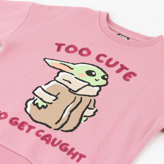Polerón Cerrado Niña Grogu Cute Rosado Star Wars - Polerones Chile | The Brands Club cl