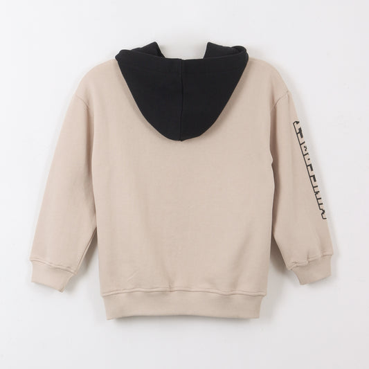 Polerón Cerrado Niño Hoodie Adventure Mode Beige Minecraft - Polerones Chile | The Brands Club cl