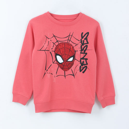 Polerón Cerrado Niño Lentejuelas Spiderman Rojo Marvel - Polerones Chile | The Brands Club cl