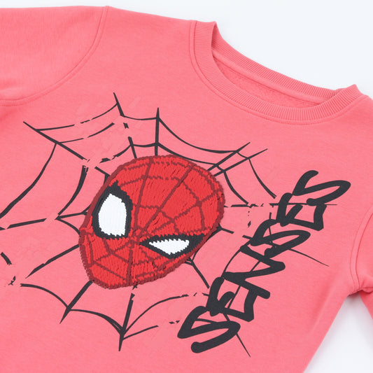 Polerón Cerrado Niño Lentejuelas Spiderman Rojo Marvel - Polerones Chile | The Brands Club cl