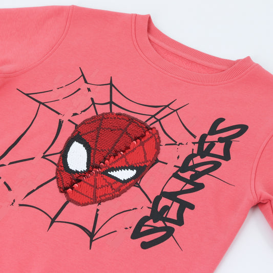 Polerón Cerrado Niño Lentejuelas Spiderman Rojo Marvel - Polerones Chile | The Brands Club cl