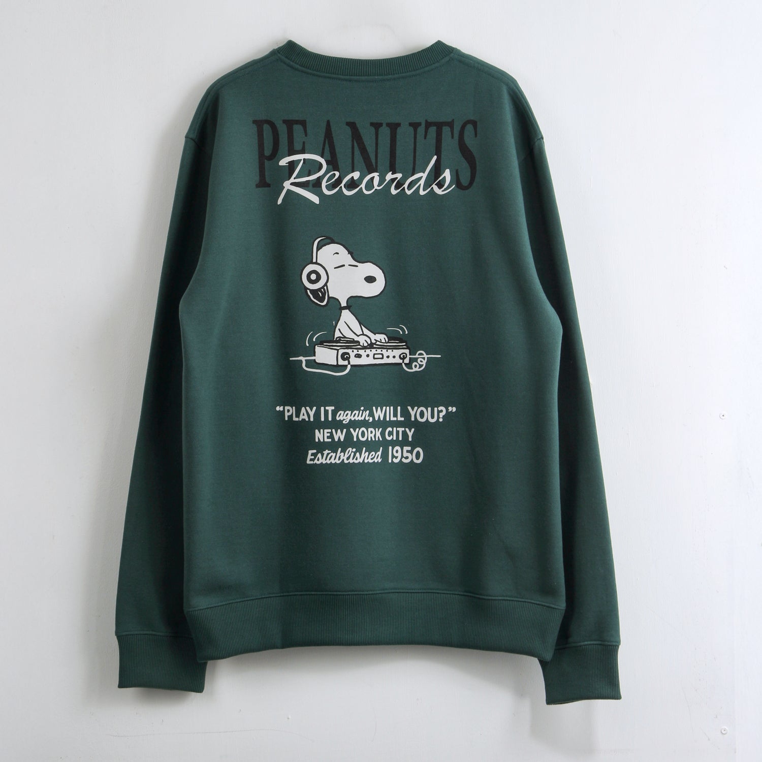 Polerón Cerrado Hombre Back Print Verde Snoopy - Polerones Chile | The Brands Club cl
