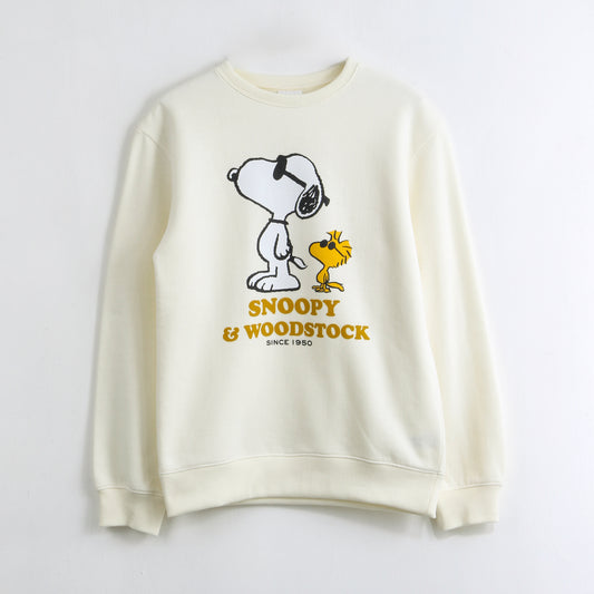 Polerón Cerrado Niño Snoopy & Woodstock Blanco Snoopy - Polerones Chile | The Brands Club cl