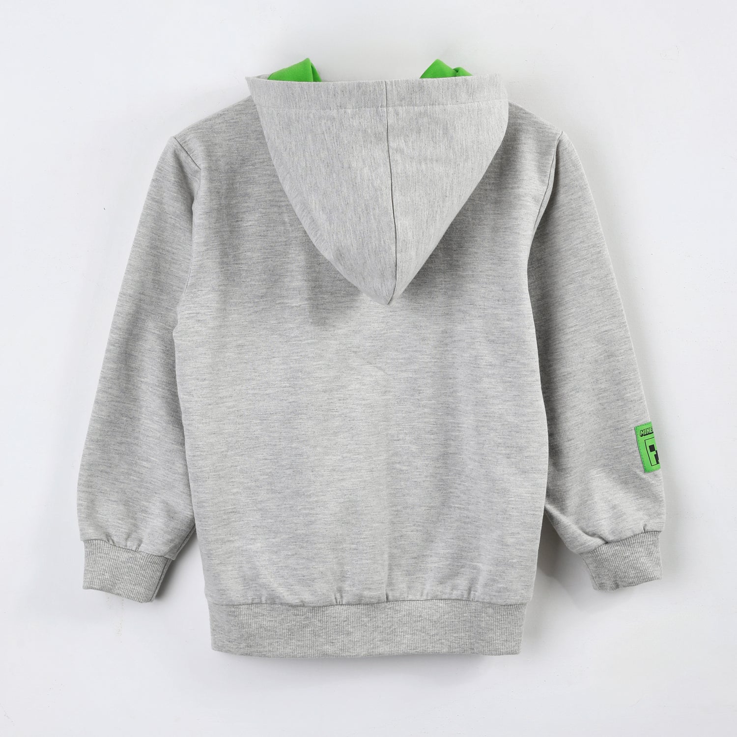 Polerón Abierto Niño Creeper Bolsillo Gris Minecraft