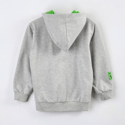 Polerón Abierto Niño Minecraft Creeper Bolsillo Gris - Polerones Chile | The Brands Club cl