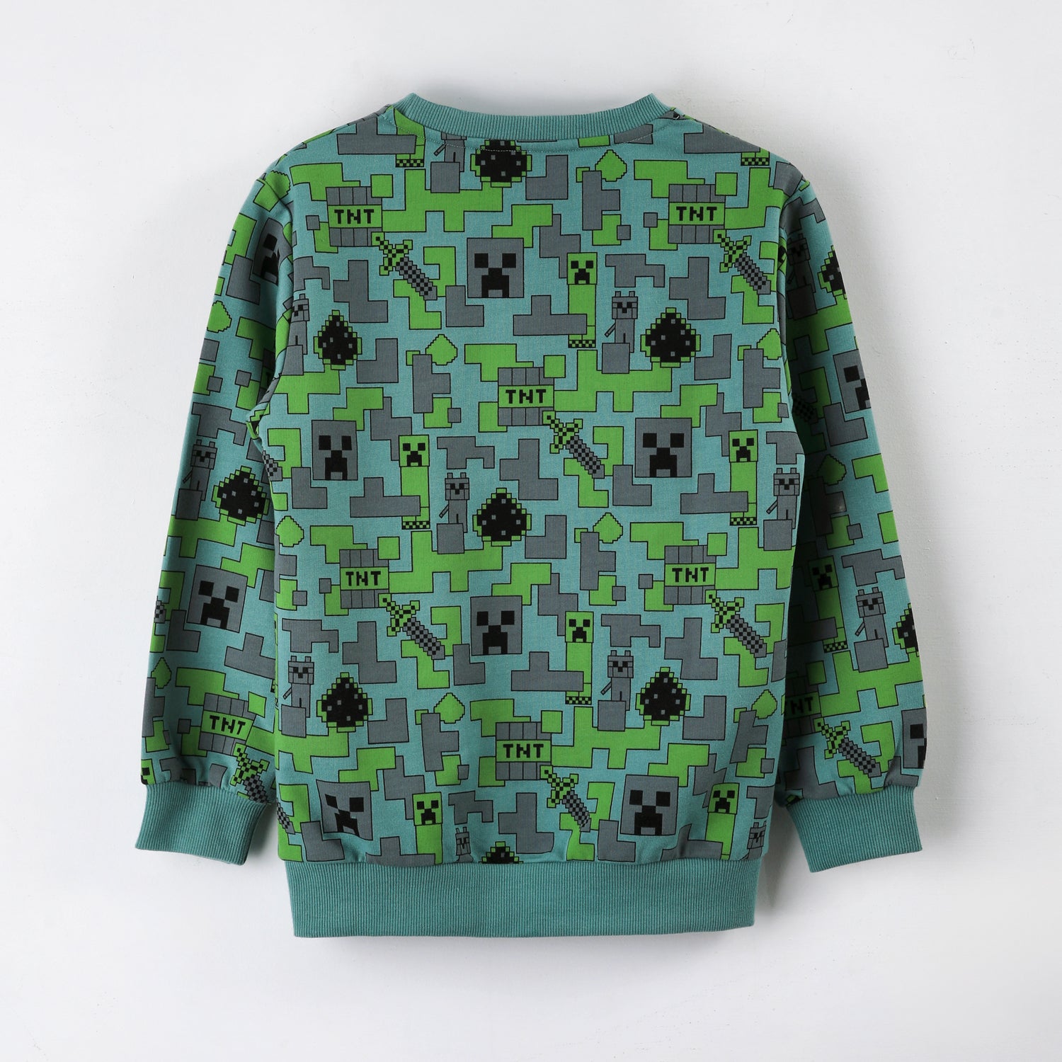 Polerón Cerrado Niño Full Print Verde Minecraft - Polerones Chile | The Brands Club cl