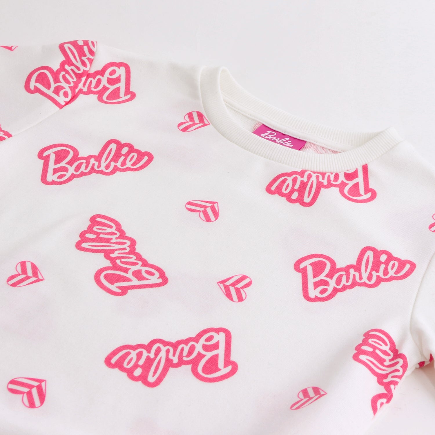 Polerón Cerrado Niña Full Print Blanco Barbie
