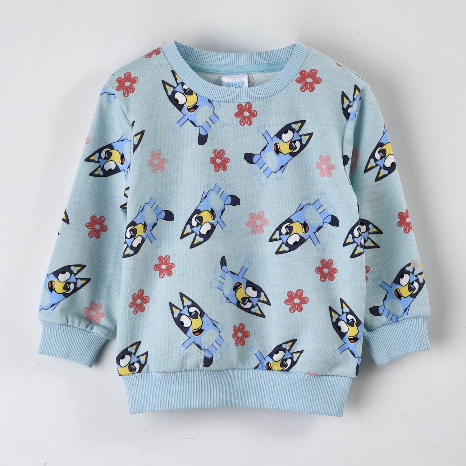 Polerón Cerrado Niña Full Print Celeste Bluey