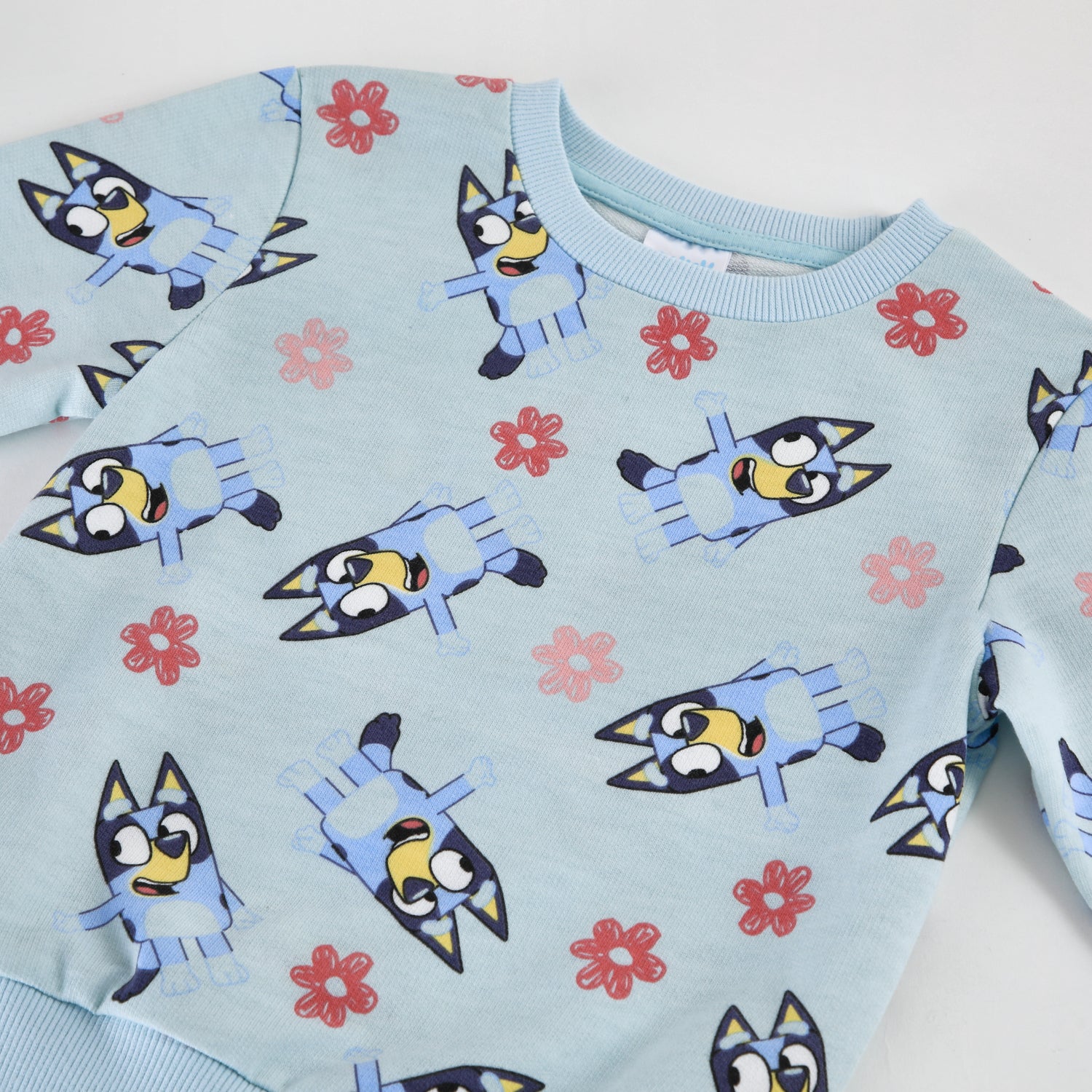 Polerón Cerrado Niña Full Print Celeste Bluey