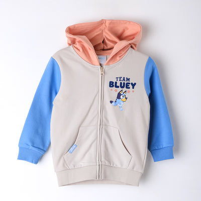 Polerón Abierto Niño Bluey Raglan Beige