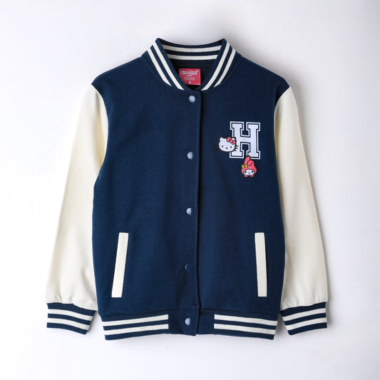 Chaqueta Bomber College Niña Hello Kitty Back Print Azul - Chaquetas y Parkas Chile | The Brands Club cl