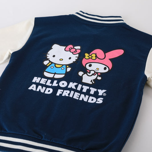Chaqueta Bomber College Niña Hello Kitty Back Print Azul - Chaquetas y Parkas Chile | The Brands Club cl