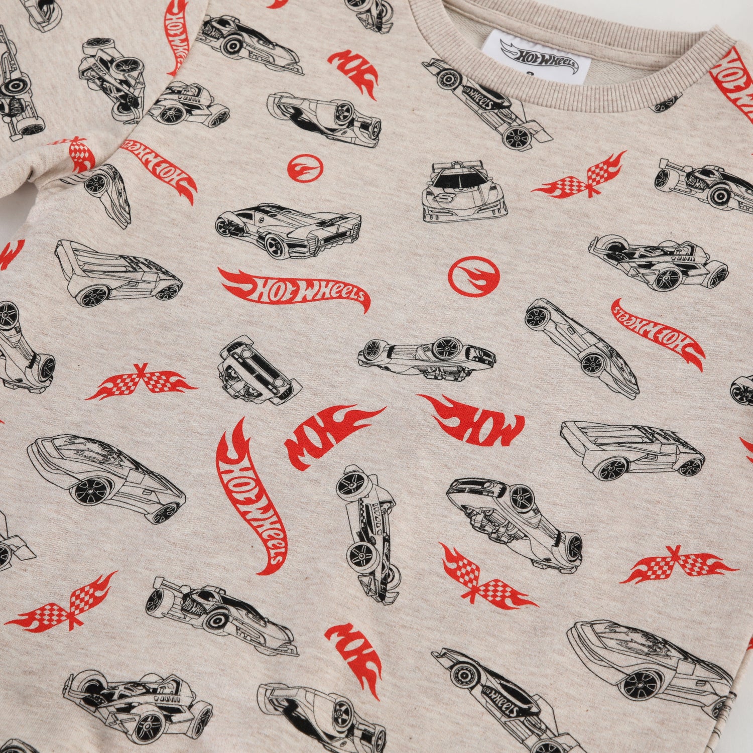 Polerón Cerrado Niño Full Print Hot Wheels Beige Hot Wheels
