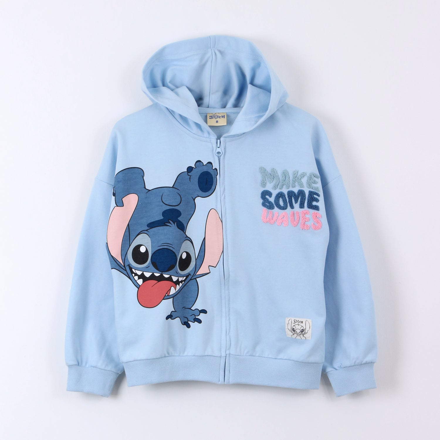 Polerón Abierto Niña Lilo & Stitch Celeste Disney
