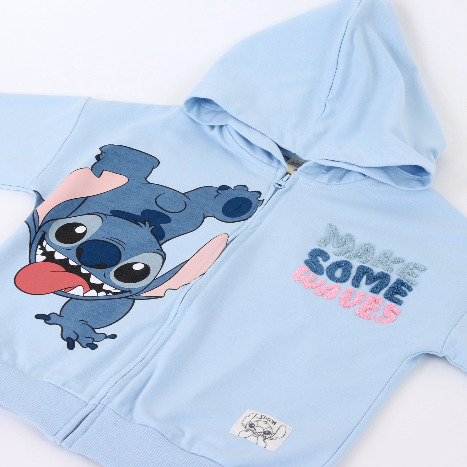 Polerón Abierto Niña Lilo & Stitch Celeste Disney