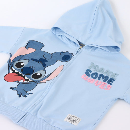Polerón Abierto Niña Lilo & Stitch Disney Celeste - Polerones Chile | The Brands Club cl