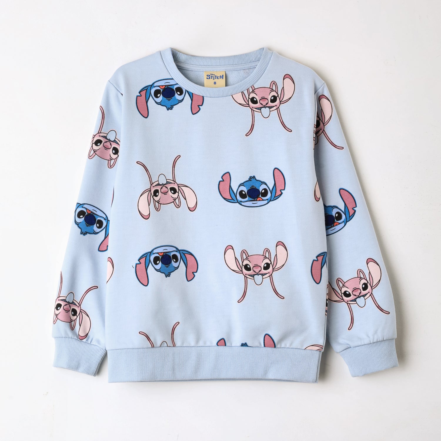 Polerón Cerrado Niña Full Print Lilo & Stitch Celeste Disney