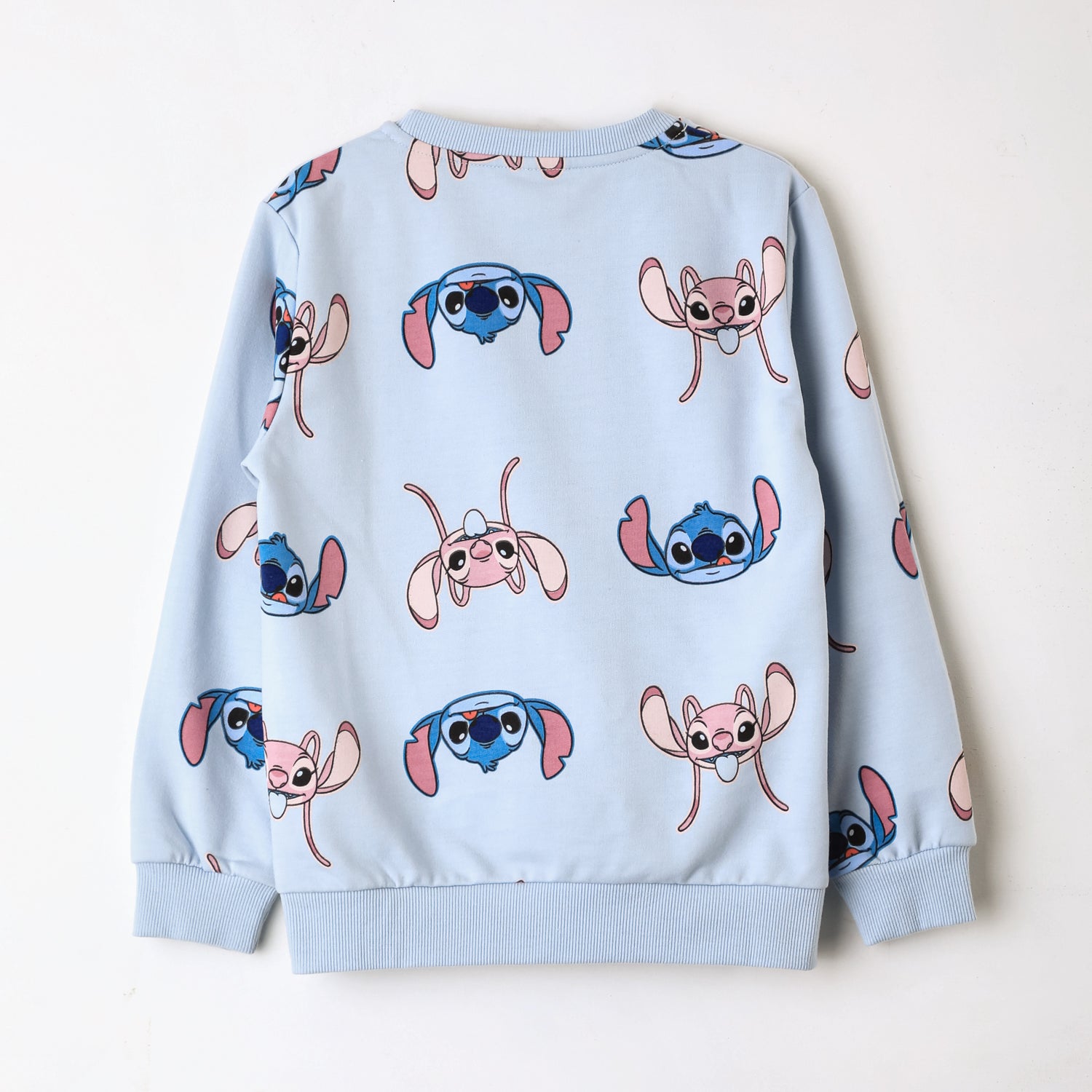 Polerón Cerrado Niña Full Print Lilo & Stitch Celeste Disney