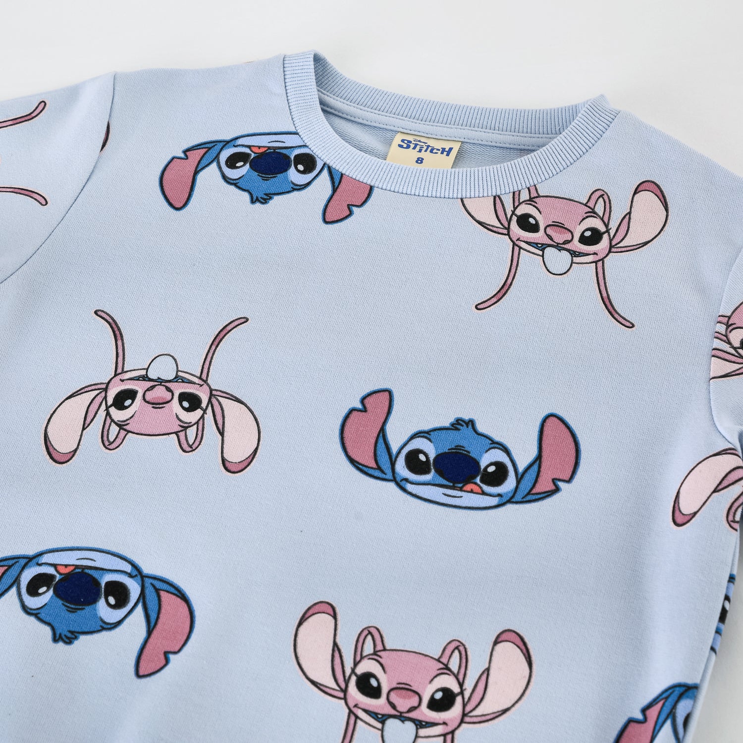 Polerón Cerrado Niña Full Print Lilo & Stitch Celeste Disney