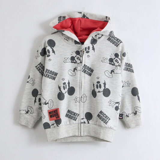 Polerón Abierto Niño Full Print Mickey Gris Disney - Polerones Chile | The Brands Club cl