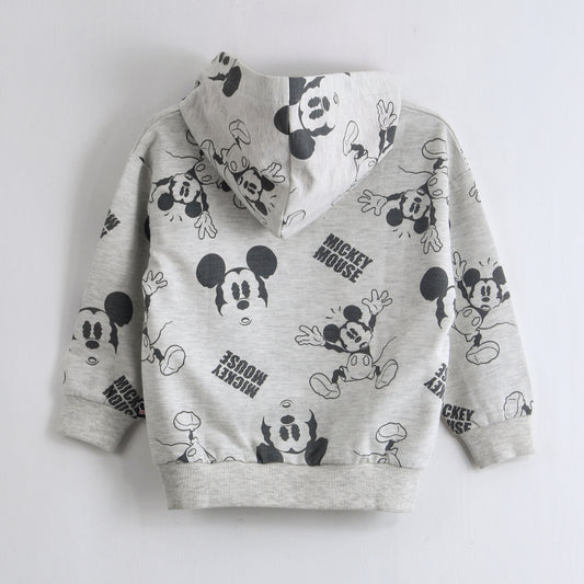Polerón Abierto Niño Full Print Mickey Gris Disney - Polerones Chile | The Brands Club cl
