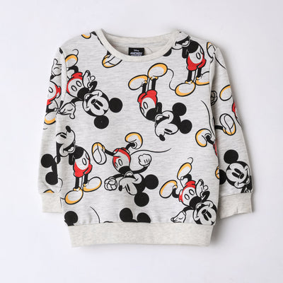 Polerón Cerrado Niño Full Print Mickey Gris Disney