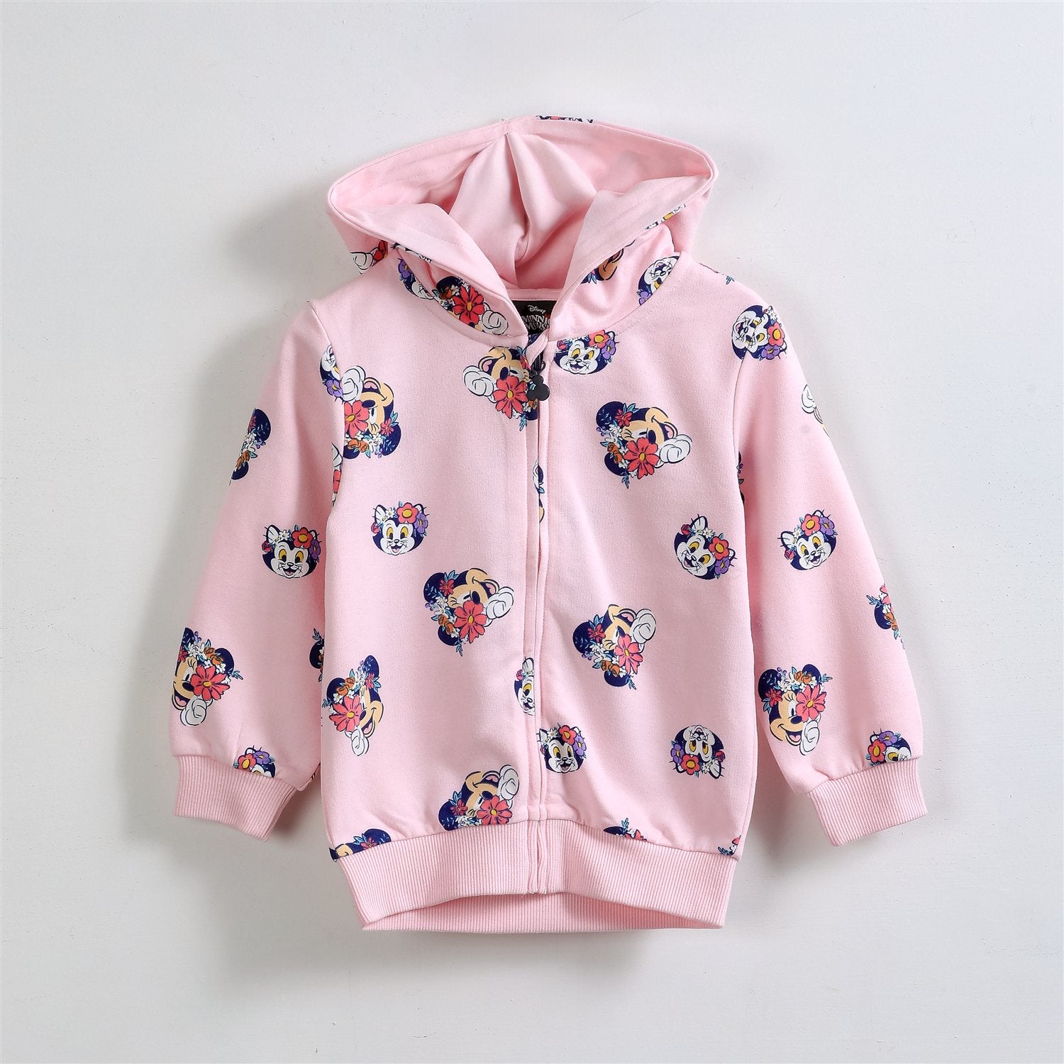 Polerón Abierto Niña Minnie Disney Full Print Rosado