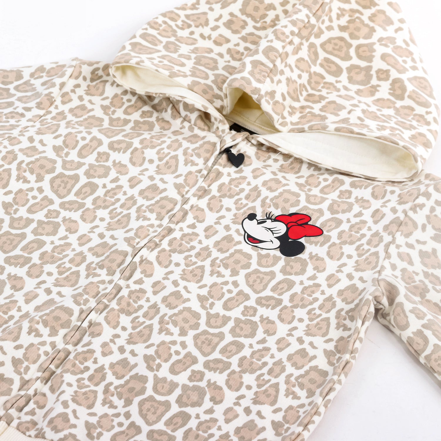 Polerón Abierto Niña Animal Print Minnie Beige Disney
