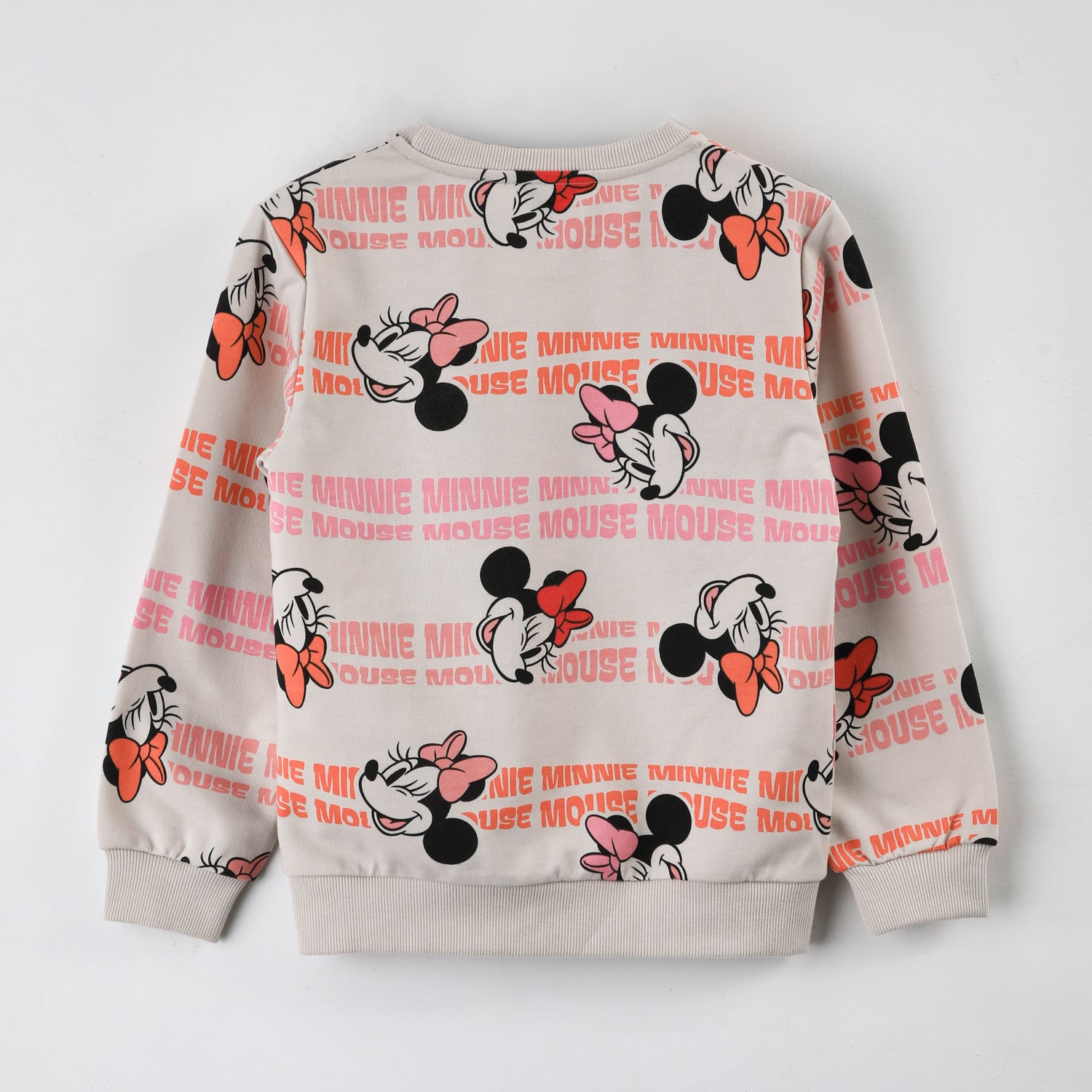Polerón Cerrado Niña Minnie Full Print Beige Disney