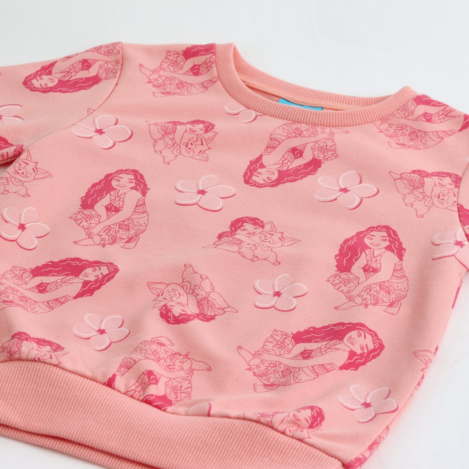 Polerón Cerrado Niña Moana Full Print Rosado Disney