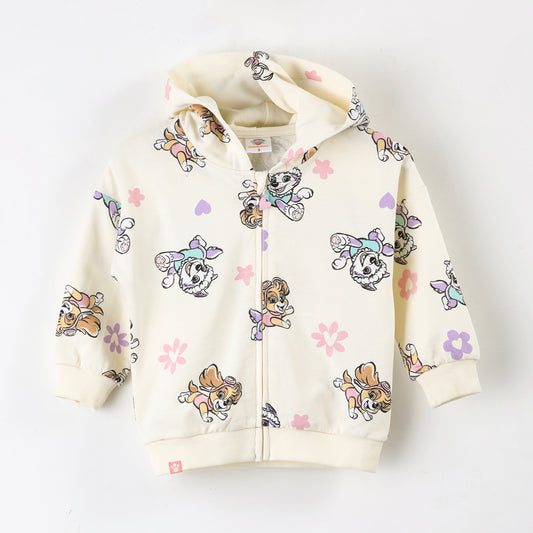Polerón Abierto Niña Full Print Blanco Paw Patrol - Polerones Chile | The Brands Club cl