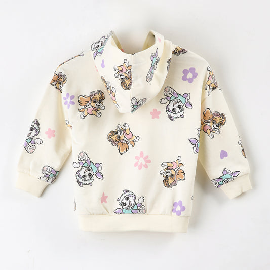 Polerón Abierto Niña Full Print Blanco Paw Patrol - Polerones Chile | The Brands Club cl