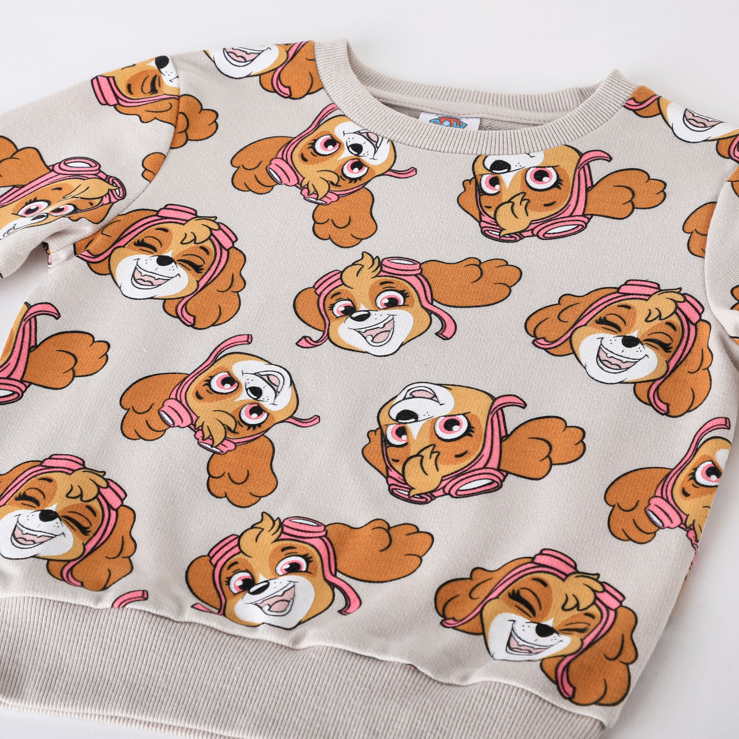 Polerón Cerrado Niña Skye Full Print Beige Paw Patrol