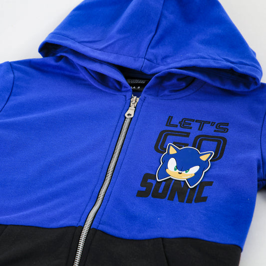 Polerón Abierto Niño Sonic Estampado Bicolor Azul - Polerones Chile | The Brands Club cl