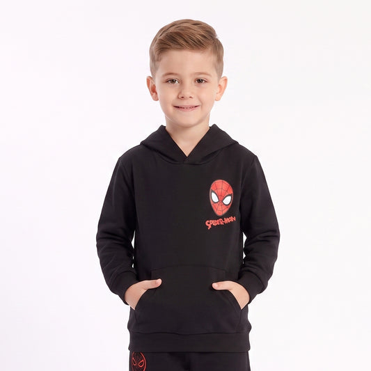Polerón Cerrado Capucha Niño Spiderman Negro Marvel - Polerones Chile | The Brands Club cl