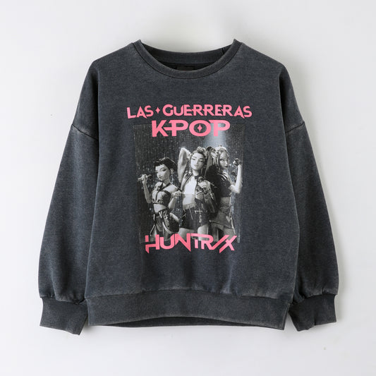 Polerón Cerrado Niña Lavado Gris Kpop Demon Hunters - Polerones Chile | The Brands Club cl
