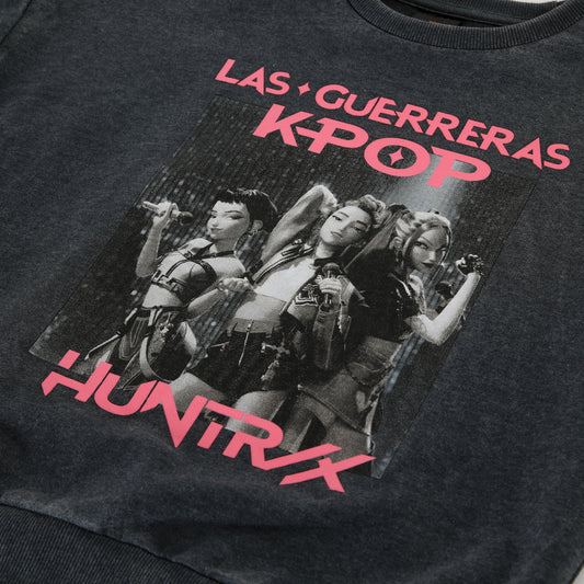 Polerón Cerrado Niña Lavado Gris Kpop Demon Hunters - Polerones Chile | The Brands Club cl