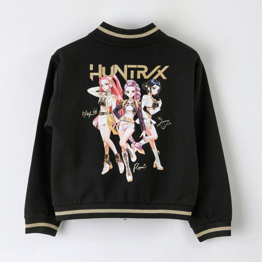 Polerón Abierto Niña Logo Bordado Negro Kpop Demon Hunters - Polerones Chile | The Brands Club cl