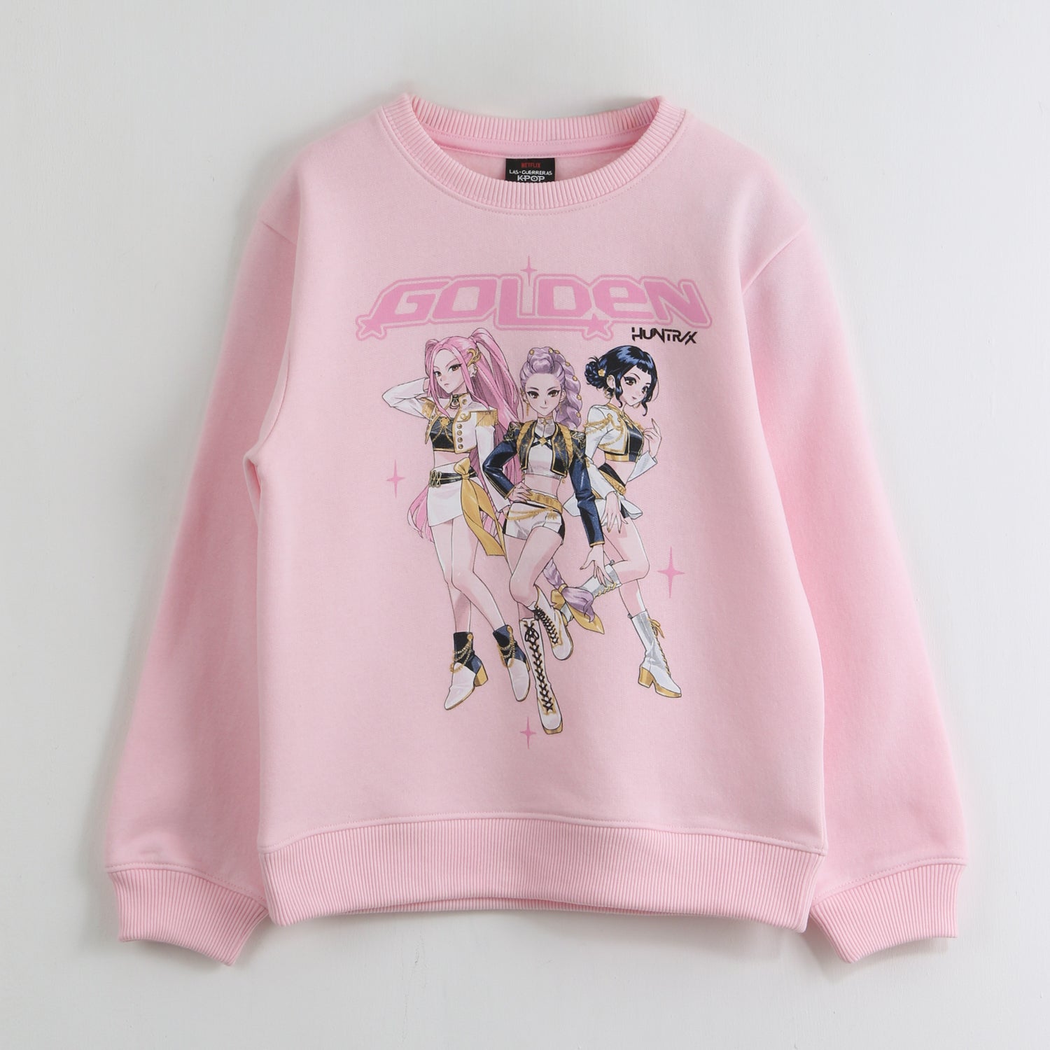 Polerón Cerrado Niña Golden Rosado Kpop Demon Hunters - Polerones Chile | The Brands Club cl