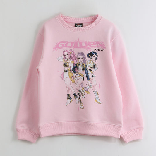 Polerón Cerrado Niña Golden Rosado Kpop Demon Hunters - Polerones Chile | The Brands Club cl